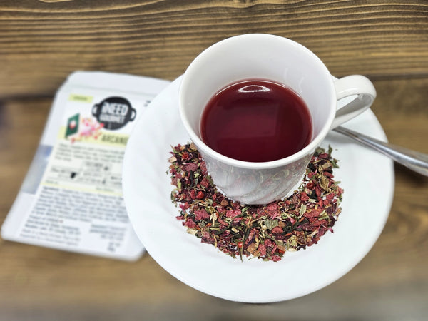 Arcane Ruby Gourmet Green Tea: Raspberry Chipotle Loose Leaf Blend