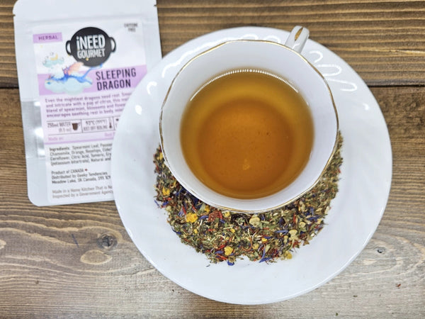Sleeping Dragon Gourmet Herbal Tea: Spearmint Chamomile Loose Leaf Blend