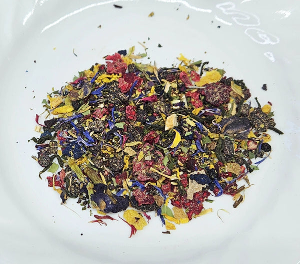 Blue Mana Gourmet Green Tea: Blueberry, Blue-Raspberry Loose Leaf Blend