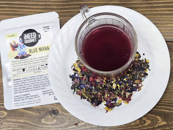 Blue Mana Gourmet Green Tea: Blueberry, Blue-Raspberry Loose Leaf Blend