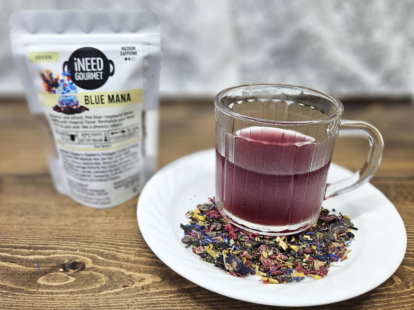 Blue Mana Gourmet Green Tea: Blueberry, Blue-Raspberry Loose Leaf Blend