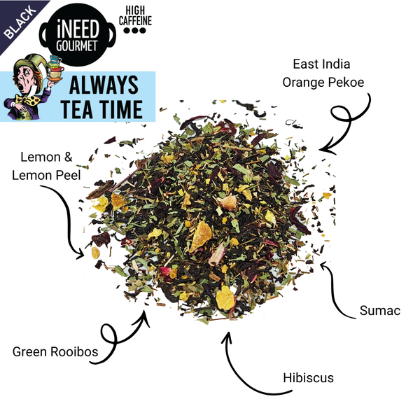 Always Teatime Gourmet Tea: Lemon and Orange Pekoe Loose Leaf Blend