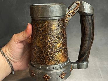 Armoured Pint  - Copper / Lead - Hand Painted - Can Holder Mug