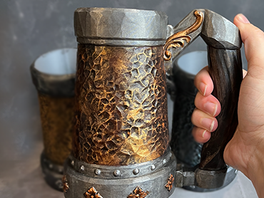 Armoured Pint  - Copper / Lead - Hand Painted - Can Holder Mug