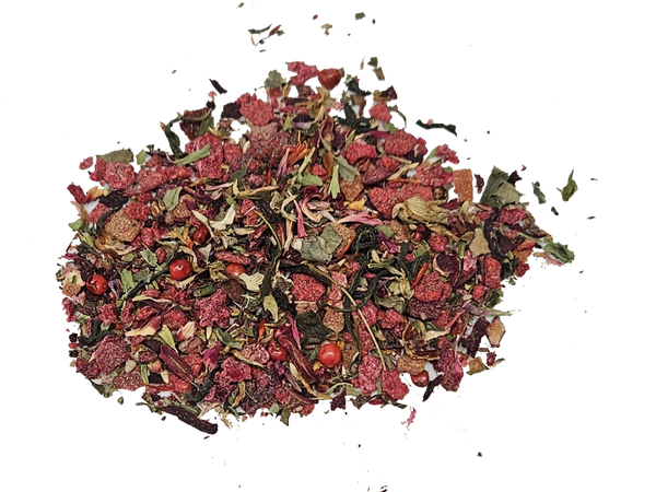 Arcane Ruby Gourmet Green Tea: Raspberry Chipotle Loose Leaf Blend