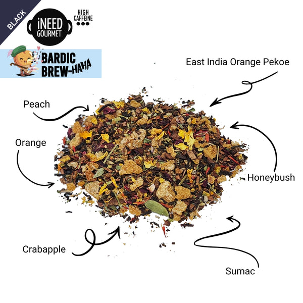 Bardic Brew-haha Gourmet Black Tea: Peach & Orange Loose Leaf Blend