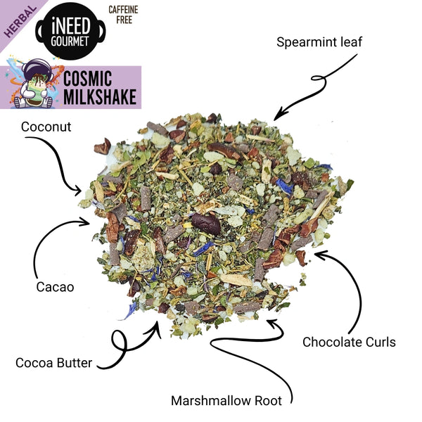 Cosmic Milkshake Gourmet Herbal Tea: Mint Chocolate Loose Leaf Blend