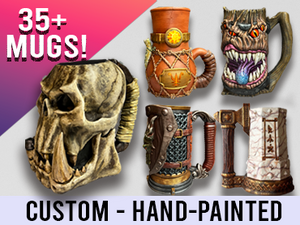 Custom Hand-painted -  Mythic Mugs Can Holders