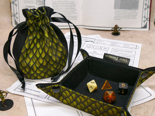 Small Green Dragonscale Dice Bag