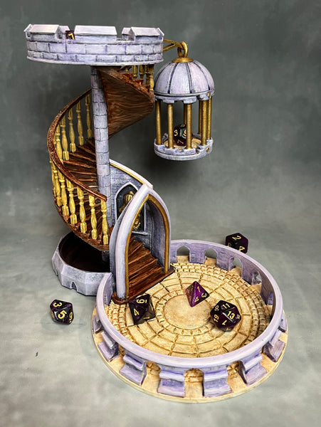 Lavender Empire - Dice Tower - Hand-painted