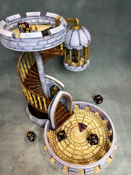 Lavender Empire - Dice Tower - Hand-painted