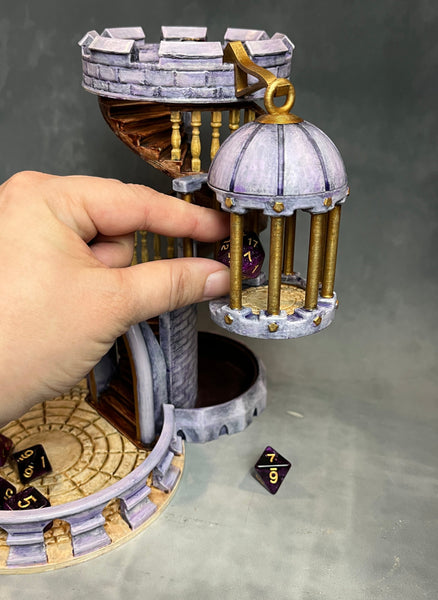 Lavender Empire - Dice Tower - Hand-painted