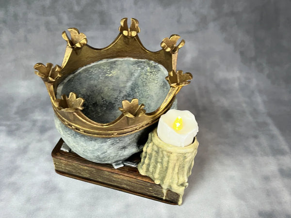 Regal Relic Crowned Skull Candy Bowl, Desk Organizer, Dice Storage