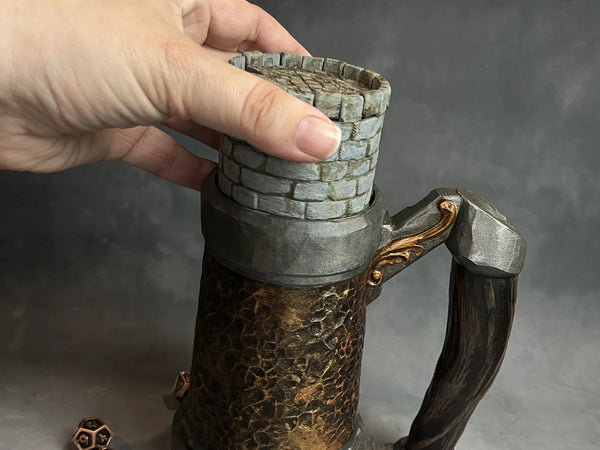 Granite Grey Tower Insert for Mythic Mugs - Standard Size -  Hand Painted