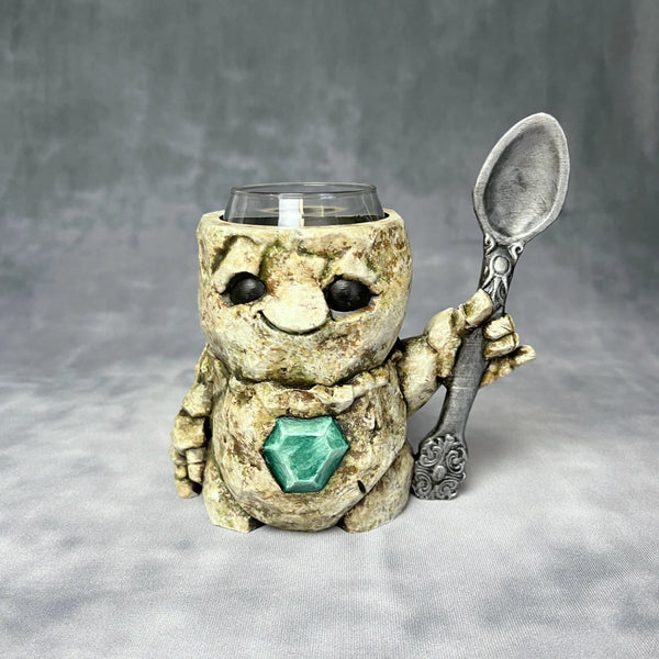 Grinning Golem  - Hand painted Can Holder Mug