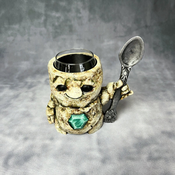 Grinning Golem  - Hand painted Can Holder Mug
