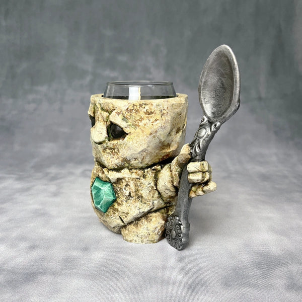 Grinning Golem  - Hand painted Can Holder Mug