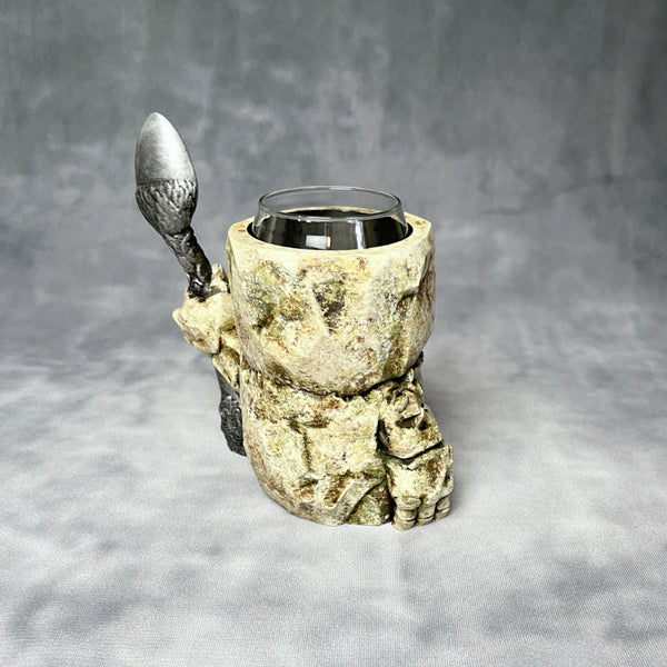 Grinning Golem  - Hand painted Can Holder Mug