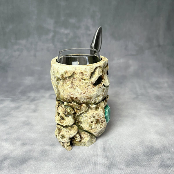 Grinning Golem  - Hand painted Can Holder Mug