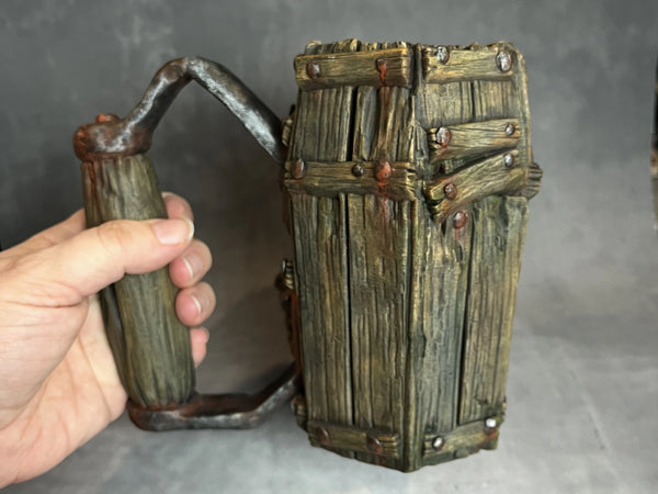 Coffin/Gravedigger Mug - Custom Hand Painted - Mythic Can Holder Mug