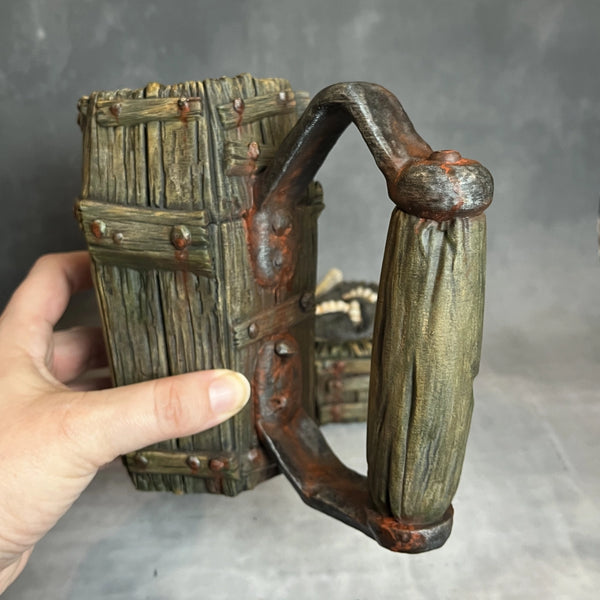 Coffin/Gravedigger Mug - Custom Hand Painted - Mythic Can Holder Mug