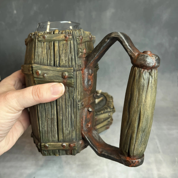 Coffin/Gravedigger Mug - Custom Hand Painted - Mythic Can Holder Mug