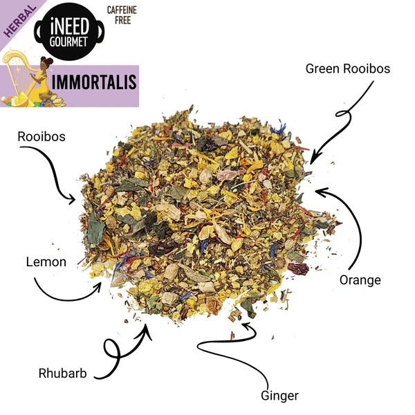 Immortalis Gourmet Herbal Tea: Lemon Ginger Loose Leaf Blend