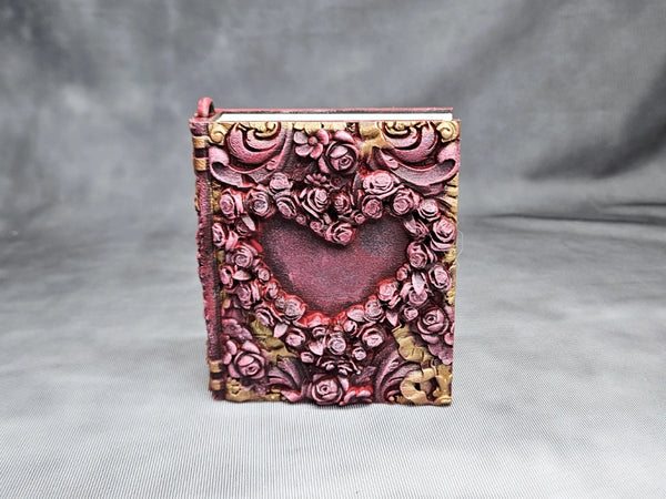 Hand-painted Mini Secret Tome Ornament - Gift Card Holder. Good for dice, crystals, jewelry or card storage