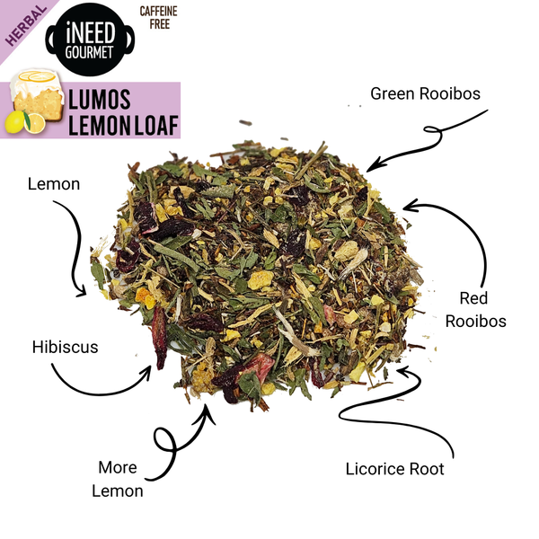 Lemon Loaf Herbal Tea: Fruity Caffeine-Free Loose Leaf Blend with Pound Cake vibes