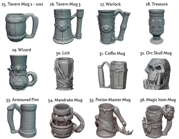 Unpainted Mythic Mugs Can Holders