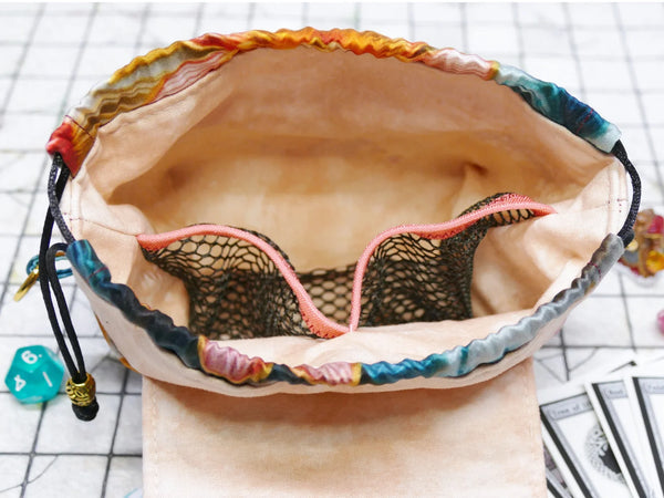 Deluxe Peach & Aqua Floral Pandora Dice Bag