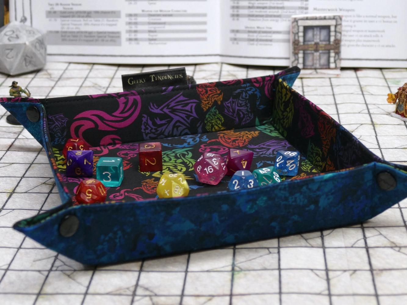 Black Rainbow Dragon Dice Trays