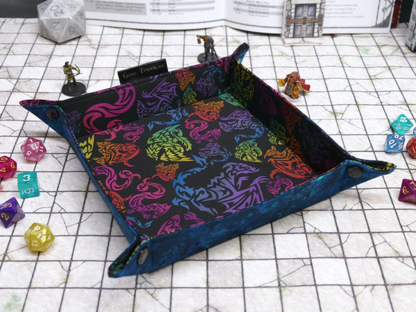 Black Rainbow Dragon Dice Trays