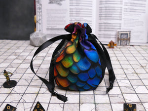 Small Rainbow Dragonscale Dice Bag