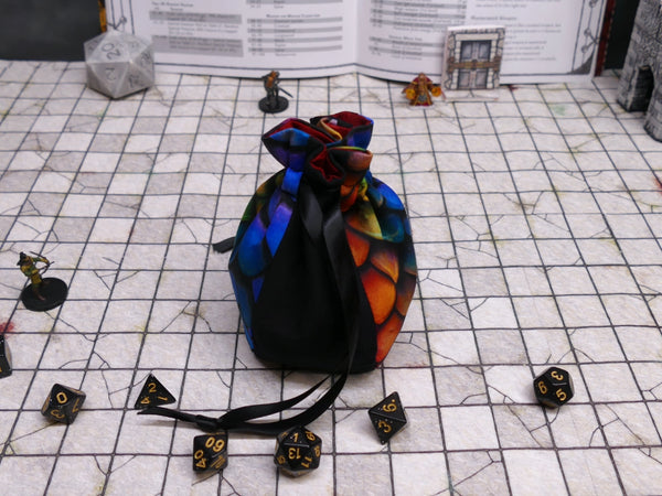 Small Rainbow Dragonscale Dice Bag