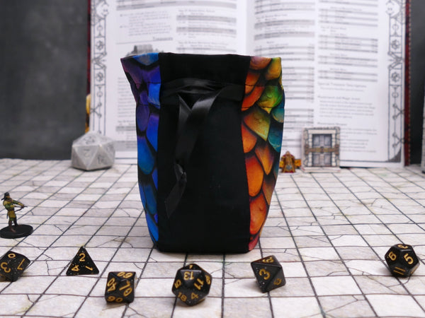 Small Rainbow Dragonscale Dice Bag