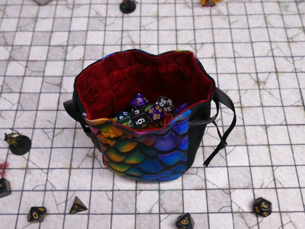 Small Rainbow Dragonscale Dice Bag