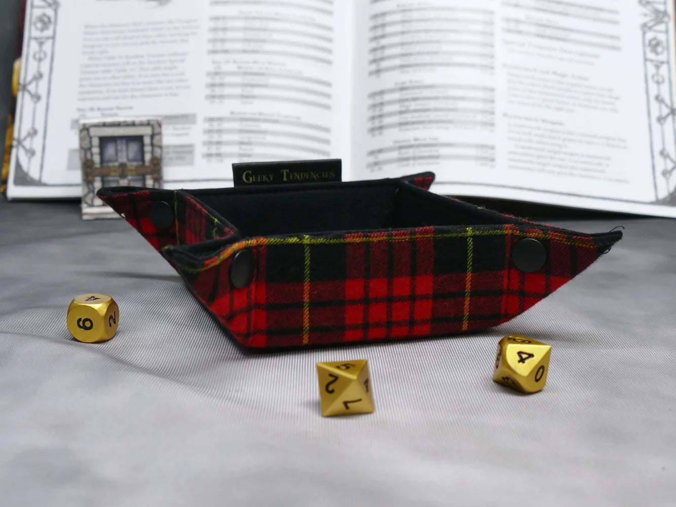 Small Red Plaid Dice Bag