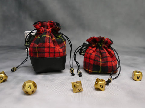 Red Plaid Mini Dice Bags (2 sizes)