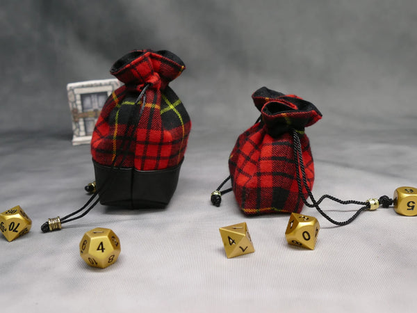Red Plaid Mini Dice Bags (2 sizes)