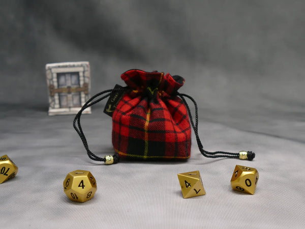Red Plaid Mini Dice Bags (2 sizes)