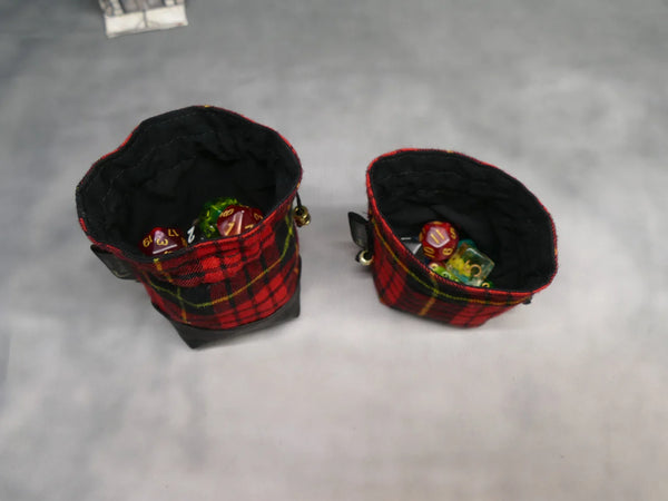 Red Plaid Mini Dice Bags (2 sizes)