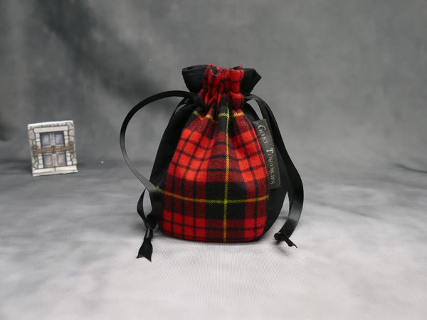 Small Red Plaid Dice Bag