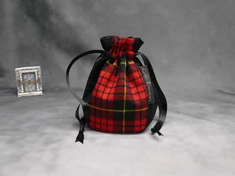 Small Red Plaid Dice Bag