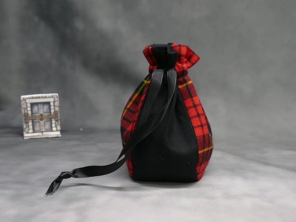 Small Red Plaid Dice Bag