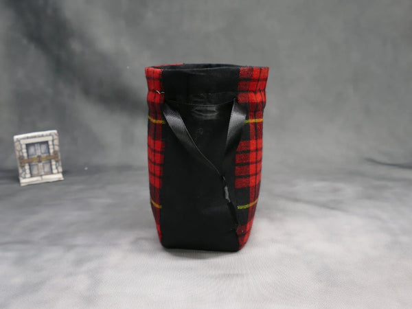 Small Red Plaid Dice Bag