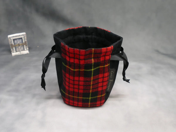 Small Red Plaid Dice Bag