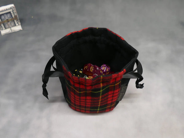Small Red Plaid Dice Bag