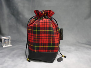 Red Plaid Dice Bag with Built-in organizer pockets