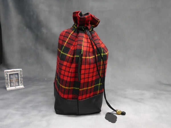Red Plaid Dice Bag with Built-in organizer pockets